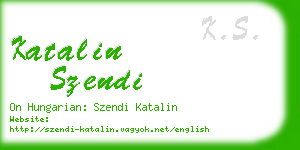 katalin szendi business card
